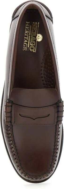 Sebago Klassieke bruine loafers met verhoogde stiksels