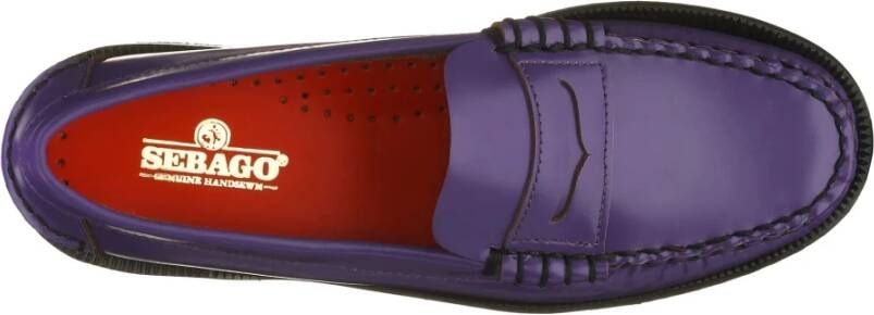Sebago Klassieke leren penny loafers Purple Dames