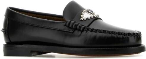 Sebago Klassieke Zwarte Leren Loafers