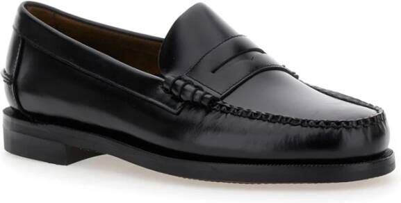 Sebago Klassieke platte schoenen in zwart Black Heren