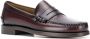 Sebago Bordeauxrode Leren Instap Platte Schoenen Brown Heren - Thumbnail 8