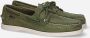 Sebago Handgemaakte Groene Leren Bootschoenen Green Heren - Thumbnail 11
