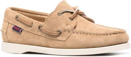 Sebago Platte Beige Zijde & Nylon Schoenen