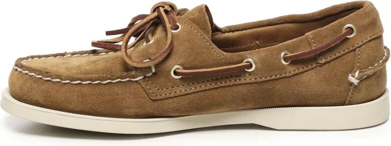 Sebago Suède platte schoenen in currygeel