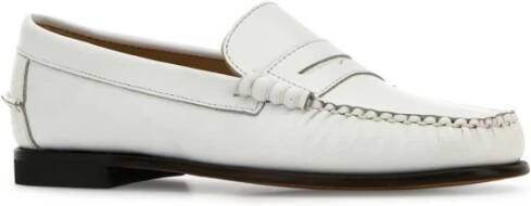 Sebago Witte Leren Lace-Up Pop Loafers