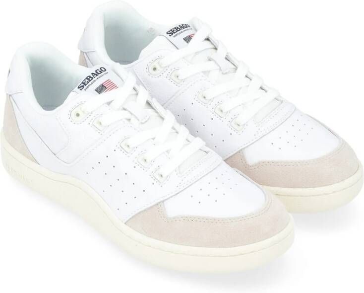 Sebago Witte Leren Sneaker Hurricane Model White Heren