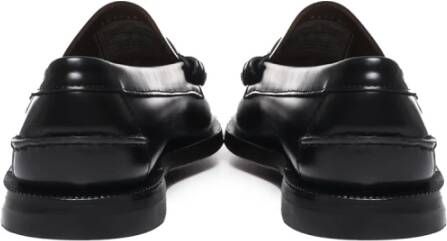 Sebago Zwarte Leren Instap Platte Schoenen Black Dames