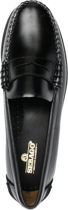 Sebago Zwarte leren instap sandalen Black Dames