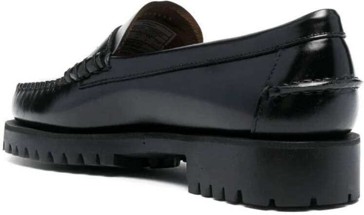 Sebago Zwarte leren instap sandalen Black Dames