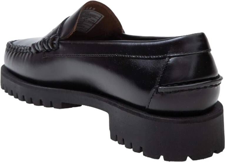 Sebago Zwarte Leren Loafers voor Vrouwen