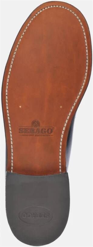 Sebago Zwarte Leren Mocassin Loafer met Kwastjes