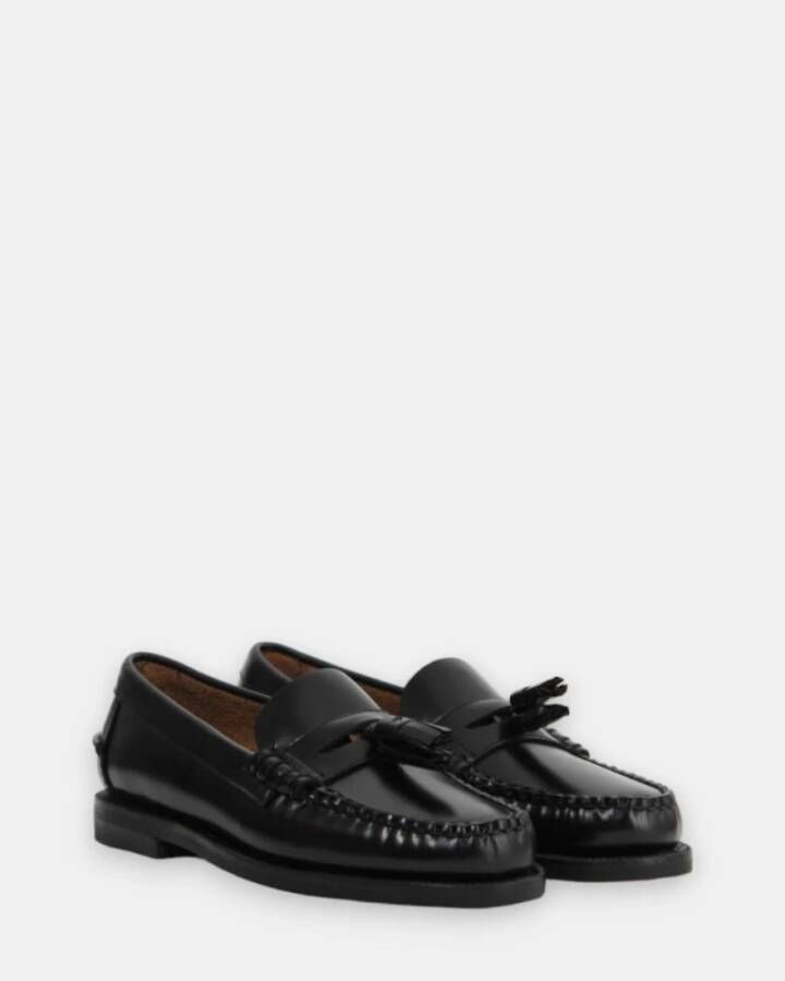 Sebago Zwarte Leren Mocassins Black Heren