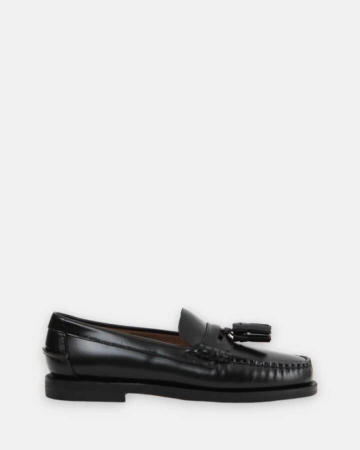 Sebago Zwarte Leren Mocassins Black Heren