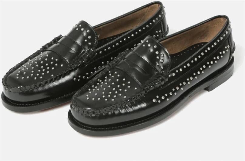 Sebago Zwarte Penny Loafer Schoenen Black Dames