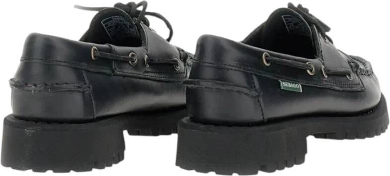 Sebago Zwarte Waxy Loafer Damesschoenen