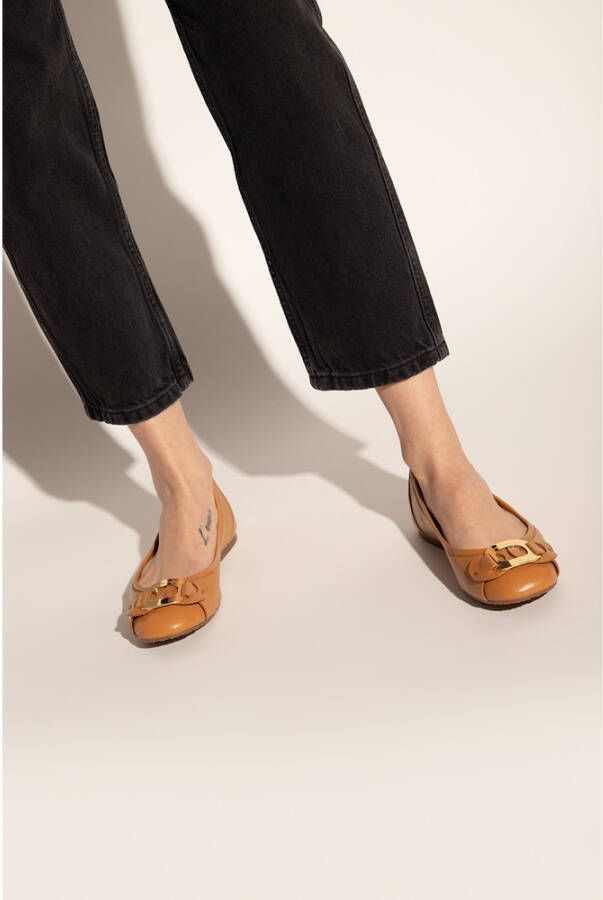 See by Chloé Chany Leather Ballet Flats Bruin Dames - Foto 4