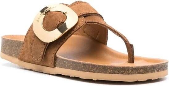 See by Chloé Bruine Casual Open Flats Muilezels Brown Dames