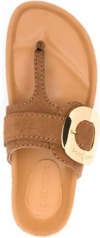 See by Chloé Bruine Casual Open Flats Muilezels Brown Dames