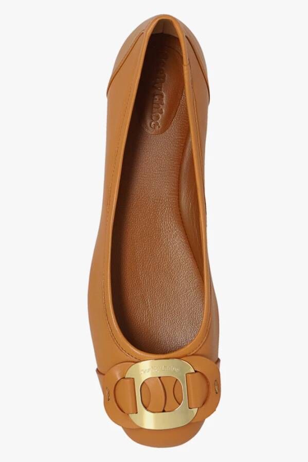 See by Chloé Chany Leather Ballet Flats Bruin Dames