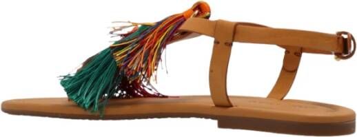 See by Chloé Gevlochten sandalen met kleurrijke bandjes Bruin Dames