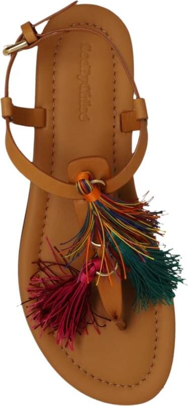 See by Chloé Gevlochten sandalen met kleurrijke bandjes Bruin Dames