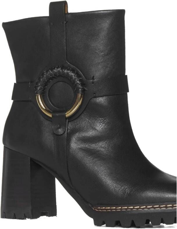 See by Chloé Hana Leren Laarzen met Metalen Hardware