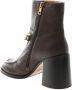 See by Chloé Mahe Booties Bruine Leren Enkellaarzen met Gouden Ketting Zwart Dames - Thumbnail 3