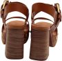 See by Chloé Bruine Klomp Sandalen met Verstelbare Band Bruin Dames - Thumbnail 14