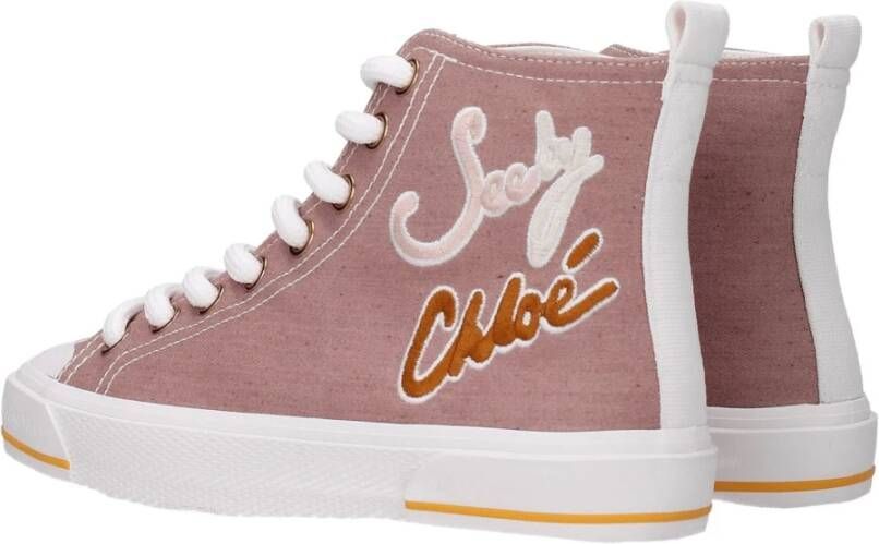 See by Chloé Roze Stoffen Sneakers met Zijlogo