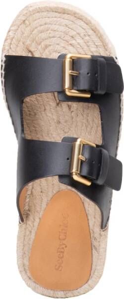 See by Chloé Glyn 2 Boucle Sliders Zwart Leer Zwart Dames