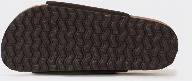 Selected Homme Bruine Suede Strap Sandalen