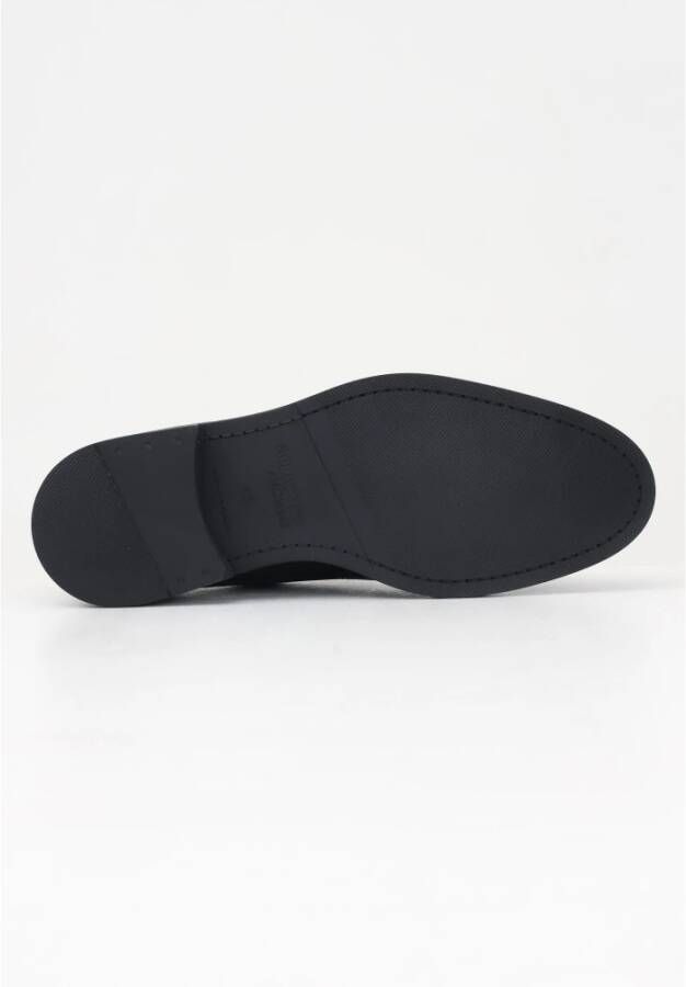Selected Homme Zwarte platte schoenen handgemaakt lederen derby