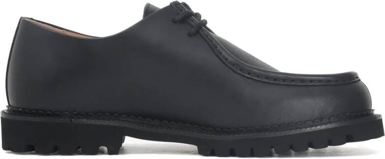 Selected Homme Zwarte platte schoenen Moc-Toe veelzijdig leer