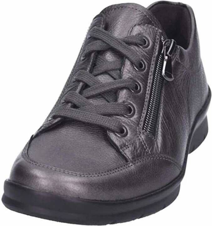Semler Grijze leren veterschoenen