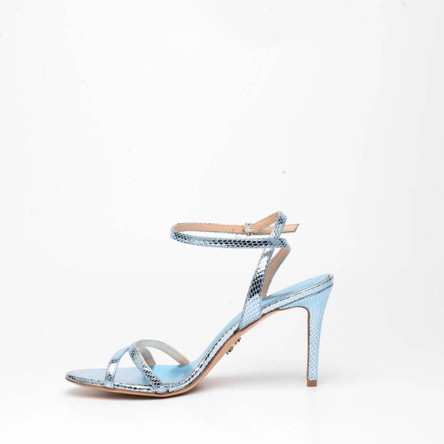 Sergio Levantesi Celestial blauwe leren sandaal 8 cm hak Blue Dames