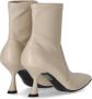 Sergio Levantesi Crème Hak Enkellaars Elastisch Bovenwerk Beige Dames - Thumbnail 5