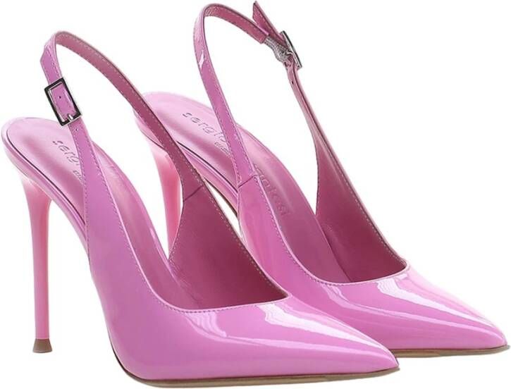 Sergio Levantesi Elegante Leren Hoge Hak Sandaal Pink Dames