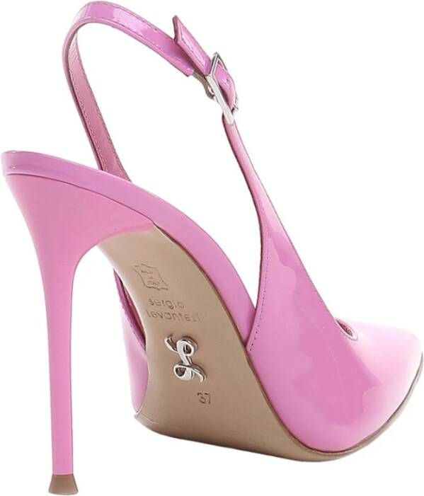 Sergio Levantesi Elegante Leren Hoge Hak Sandaal Pink Dames