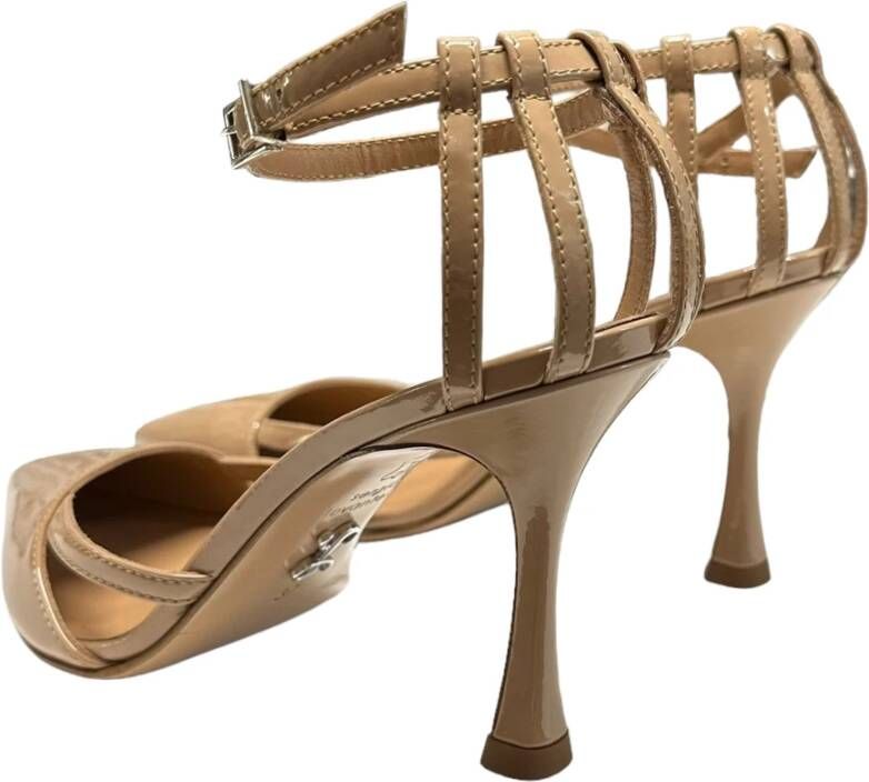 Sergio Levantesi Enkelband lak sandalen 10cm hak Pink Dames