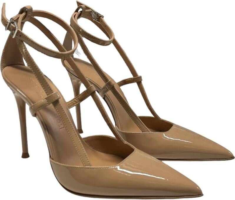 Sergio Levantesi Enkelband Lakleren Stiletto Sandalen Pink Dames