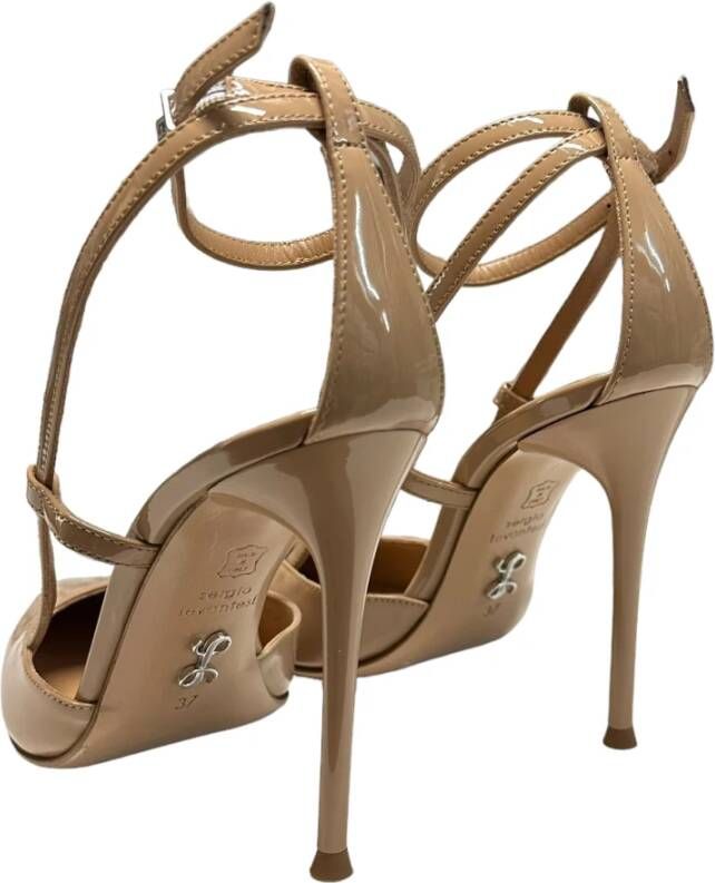 Sergio Levantesi Enkelband Lakleren Stiletto Sandalen Pink Dames