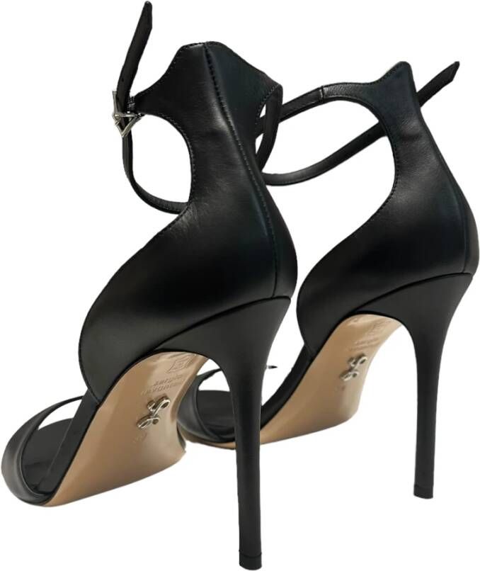 Sergio Levantesi Enkelband Polyester Sandalen 11cm Hak Black Dames