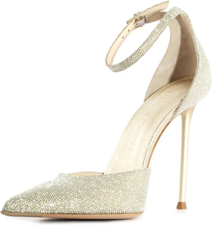 Sergio Levantesi Gouden Strass Enkelband Sandalen