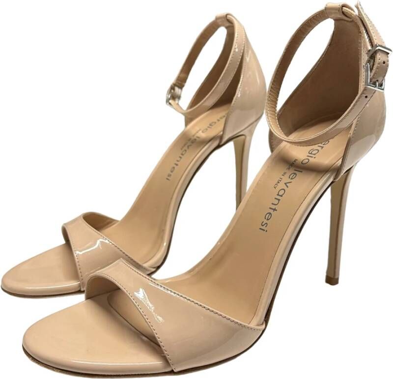 Sergio Levantesi Lak Enkelband Sandalen Pink Dames