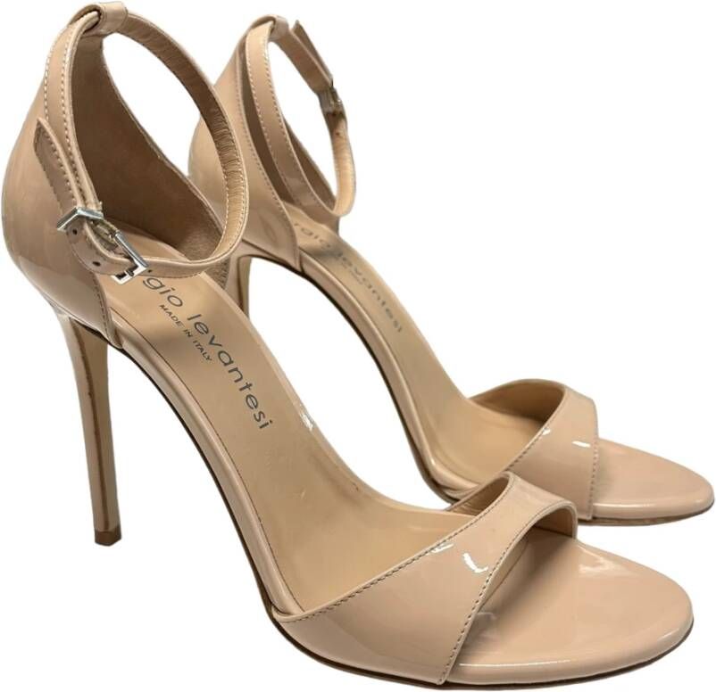 Sergio Levantesi Lak Enkelband Sandalen Pink Dames