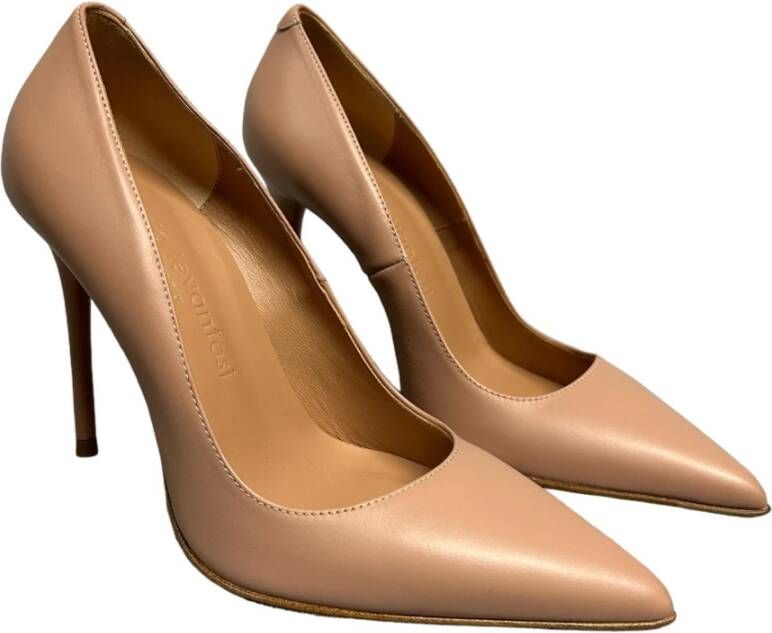 Sergio Levantesi Leren Decolleté Hakken 10cm Hoogte Pink Dames