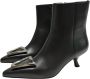 Sergio Levantesi Leren enkellaarzen met zilveren accessoire Black Dames - Thumbnail 4