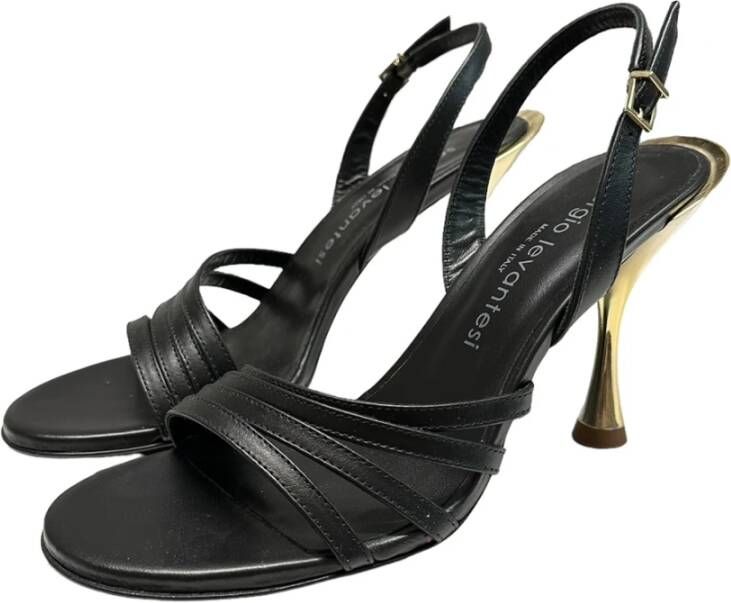 Sergio Levantesi Polyester Sandalen Leer 10cm Hak Black Dames
