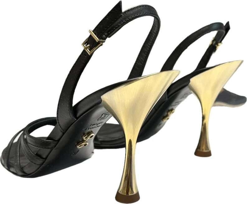 Sergio Levantesi Polyester Sandalen Leer 10cm Hak Black Dames