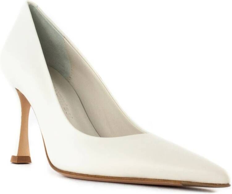 Sergio Levantesi Puntige Witte Leren Donna Pumps White Dames